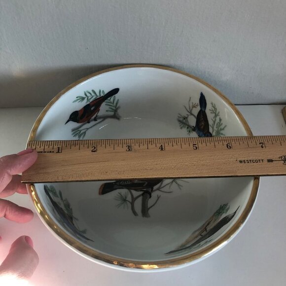 Lourioux Le Faune Birds Round Serving Bowl Casserole Baking Dish France 6.5" - Picture 12 of 12